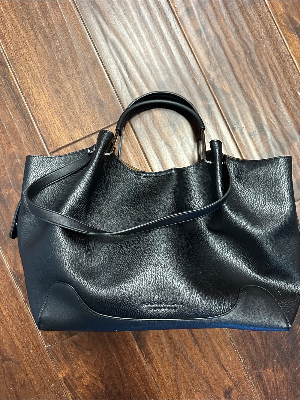 Sondra Roberts Black Tote Bag with Top Handles